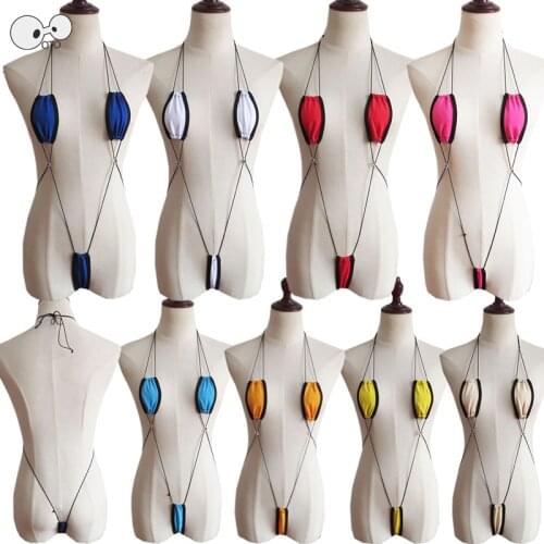 Women One-Piece Mini Micro G-String Swimwear Thong String Halter Bikini Lingerie Monokini Sexy Clubwear Trikini Erotic Bodysuits