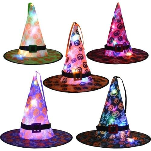 1pcs DIY Halloween Witch Hat String Lights Decorations Lighting Modes Halloween Decor for Outdoor Yard Indoor