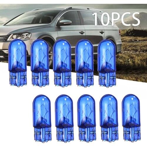 10pcs/set T10 501 12V 5W Xenon White Bulbs Power Side Light Capless Wedge W5W Car Interior Indicator Lamp Car Light Source