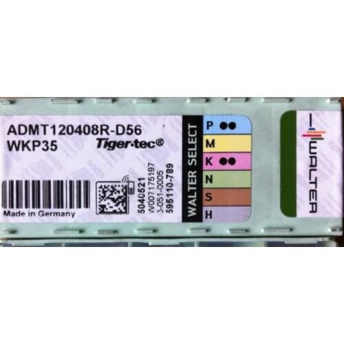 10PCS CARBIDE INSERT ADMT120408R-D56 WKP35