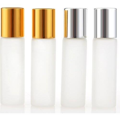 1000pcs 5mL Travel Frosting Glass Roll on Perfume Bottle For Essential Oils Empty Cosmetic Containers With Steel Beads by DHL