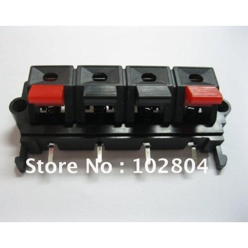 150 pcs 58mmx20mm 4pin Red and Black Spring Push Type Speaker Terminal Board Connector WP4-19