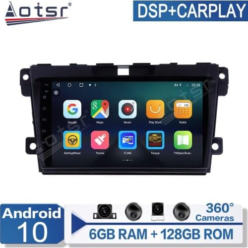 6+128G Android 10 For Mazda CX-7 08-14 Car Multimedia Player Radio GPS Navigation Auto Stereo Recorder
