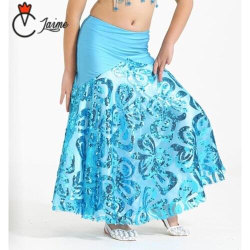 Performance kids Belly Dancing Clothes Flare Long Maxi Skirts Girls Chiffon Skirt Professional Belly Dance Skirt for Children