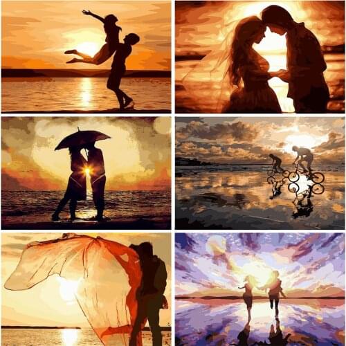 HUACAN Painting By Numbers Love DIY Coloring By Numbers HandPainted Kits Drawing Canvas Pictures Figure Home Decor