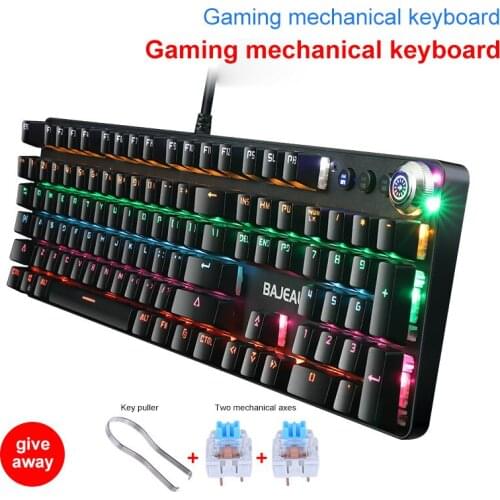 3C YZ HOT 104 Keys USB Wired Blue Switch Gaming Mechanical PC Keyboard For Windows Mac Professional Ultra-slim Wired Keyboard