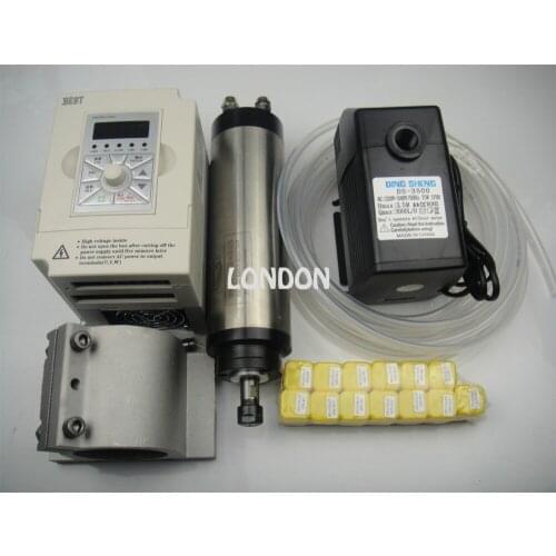 CNC spindle kit ER11 800w water cooling spindle motor + spindle support +1.5KW inverter+1 water pump+1 water pipe+ ER11 collets