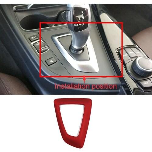 Red ABS Console Gear Shift Box Panel Cover For BMW 1 2 3 4 Series F30/34 2013-18