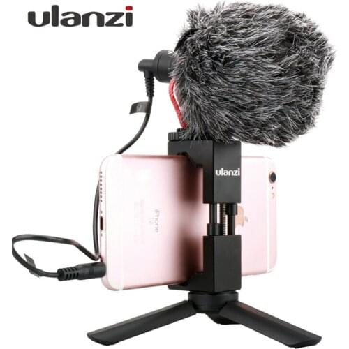 Ulanzi Smartphone Video Microphone with Handle Grip Tripod for iPhone HuaWei Filmmaking Rig stabilizer Live Streaming shotgunMic