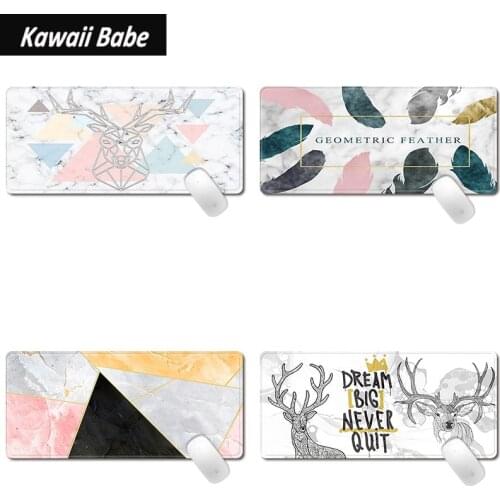 Nordic Style Cute Mouse Pad Larger Marble Kawaii Desk Mats Deskpad for Home Office Accessories Gaming Writing Desk Mat for Gamer