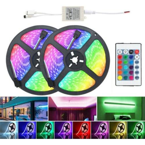 Newly LED Strips with Remote Controller Color Changing Tape Light with 12V Adapter for Bedroom Room Kitchen Bar