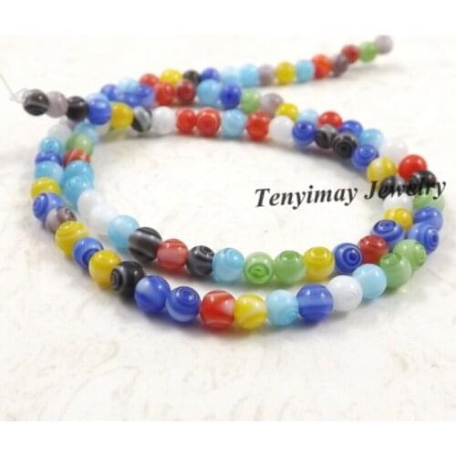 Wholesale 1000pcs 4mm Whirlpool Glass Loose Beads Cheap DIY Beads Free Shipping