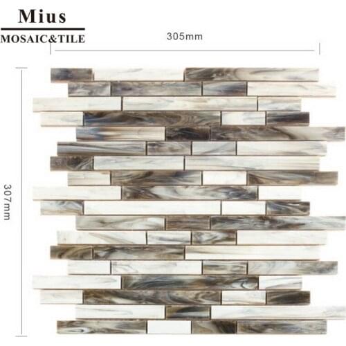 Tiffany strip glass mosaic tiles brown mix wall mosaic