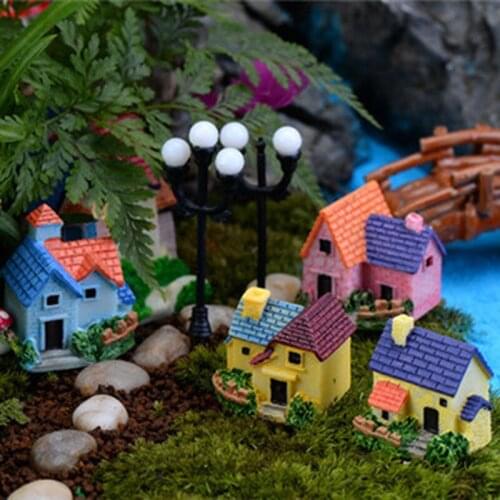 Creative Mini Fairy Garden Miniatures Castles Terrarium Figurines Garden Decoration Miniature House Woodland Fairy Figurines