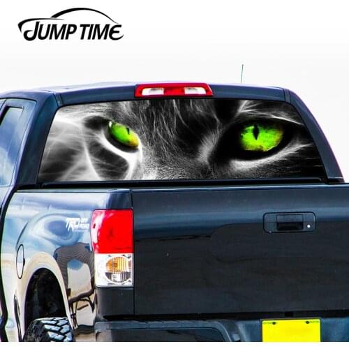 Jump Time 130cm x 60cm Cat Watch Rear Windshield Printed One Way Vision Perspective Stickers Mesh Film Decal for Car Window