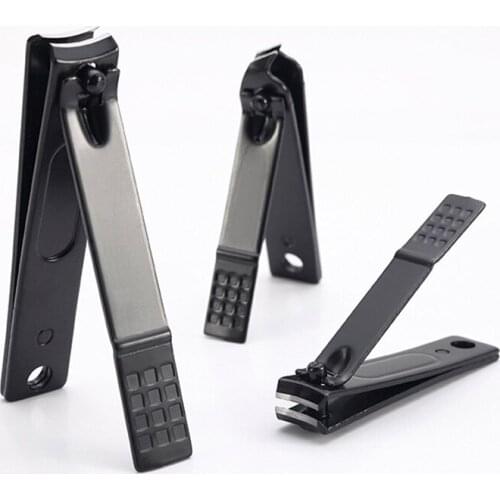 1PC Black Nail Clippers Stainless Steel Nail Cutter Thick Scissor Plier Toenail Fingernail Professional Manicure Trimmer NailArt