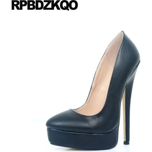 12 44 exotic dancer women stiletto snakeskin crossdresser black round toe pumps 18cm sexy high heels 13 45 big size shoes gothic