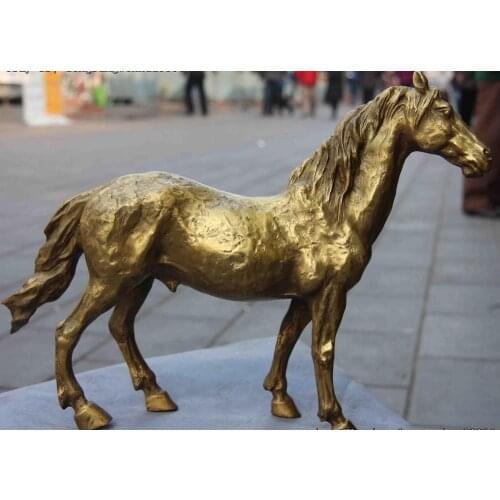12 Royal Palace Brass Copper Feng Shui Auspicious Zodia Horse Steed Art Statue