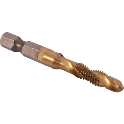 12Pcs/Set M3-M10 Thread Tap Screw Taps Hex Shank Titanium Plated Hss Screw Thread Metric & Inch Tap Drill Bit Tapping Tool Set