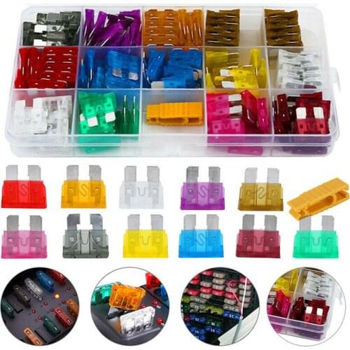 Rose Red 150pcs Car Fuses Car Fuses Flat Fuse 2-40A + Clip Set Plug-in Blade Fuses Car Accessories