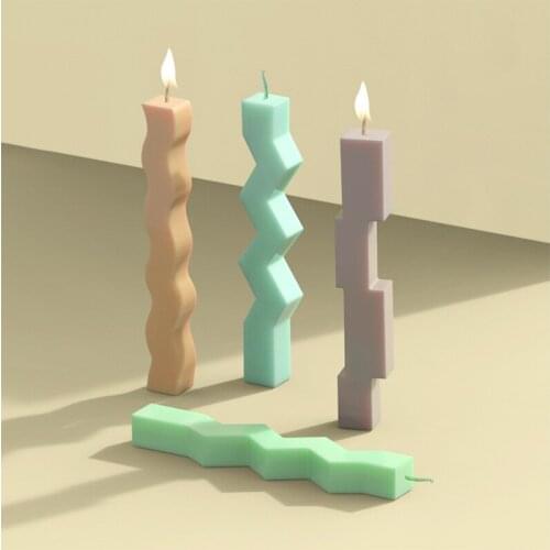 2 In 1 Speical Shaped Strip Candle Silicone Mould European Simple Candle Molds Diy Craft Candle Making Home Decor