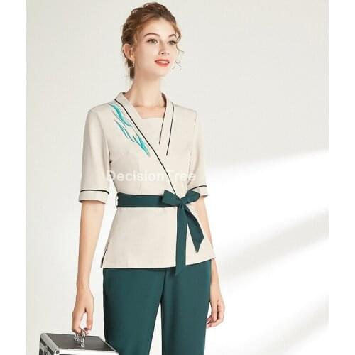 2021 korean beauty salon beautician uniform spa health center work clothes womens foot bath sauna massage technician clothing