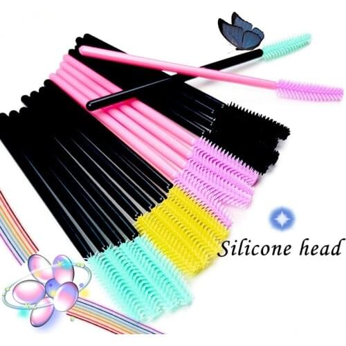 25/50Pcs Silicone Mascara Brushes Makeup Tool Eyelash Extension Mascara Brushes Applicator Soft And Flexible