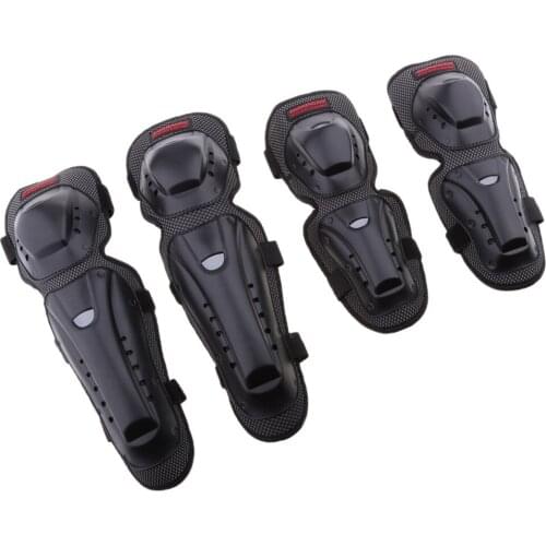 4Pieces Unisex Motorcycle Motocross Cycling Elbow and Knee Pads Protector Guard Set Black