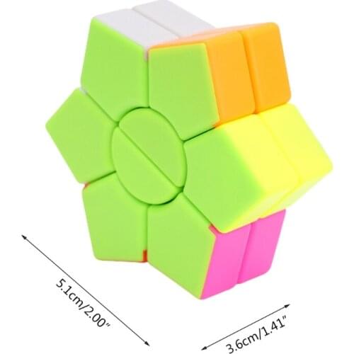 40JC Two-layer Square Hexagon Speed Magic Cube Twist Puzzle Educational Colorful Puzzle Professional Plastic Material Kid Toy