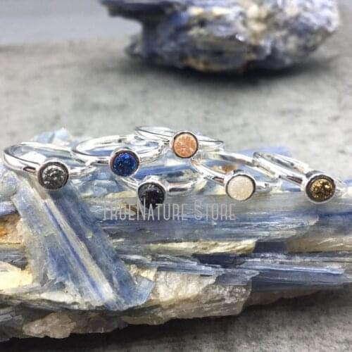 5Pcs RM4770 Adjustable Copper Ring Copper Jewelry Titanium Jewelry Round Shape Colors Titanium Plated Ring