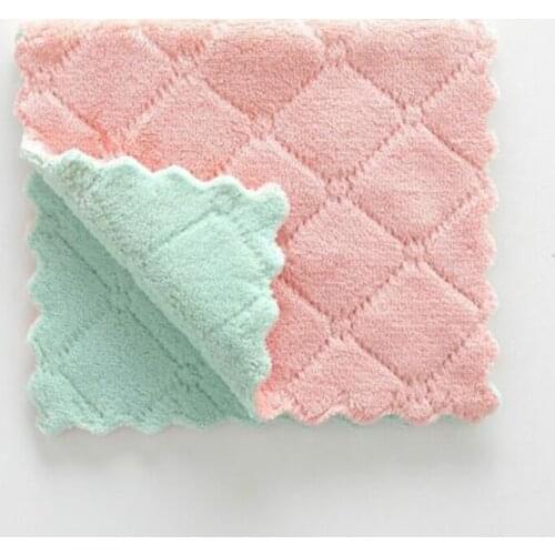 5pcs Super Absorbent Microfiber Kitchen Dish Cloth High-efficiency Tableware Household Cleaning Towel Kitchen tool 5 Colors