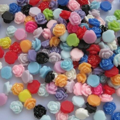 #61 30pcs Cute Mix Flower Shape Nail Resin Decoration Outlooking