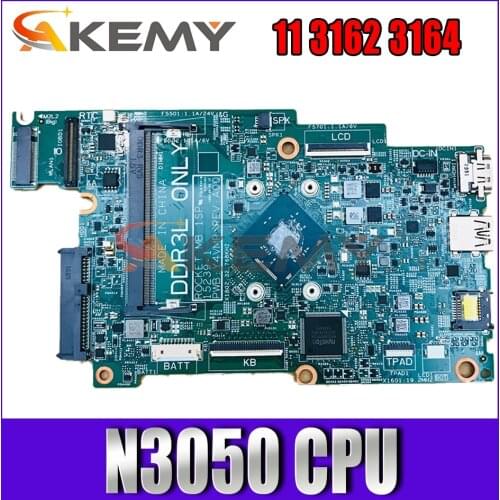 Akemy NEW N3050 CPU FOR Dell Inspiron 11 3162 3164 Laptop Motherboard 15239-1 Y4VMP CN-0P75YT P75YT Mainboard 100% tested