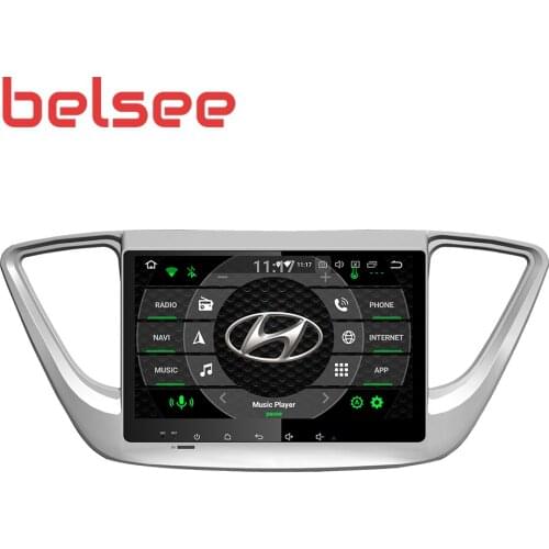 Belsee Android 9.0 for Hyundai Solaris Verna Accent 2017 2018 Car GPS Navigation Radio Stereo Audio Player 4GB 64GB IPS Screen