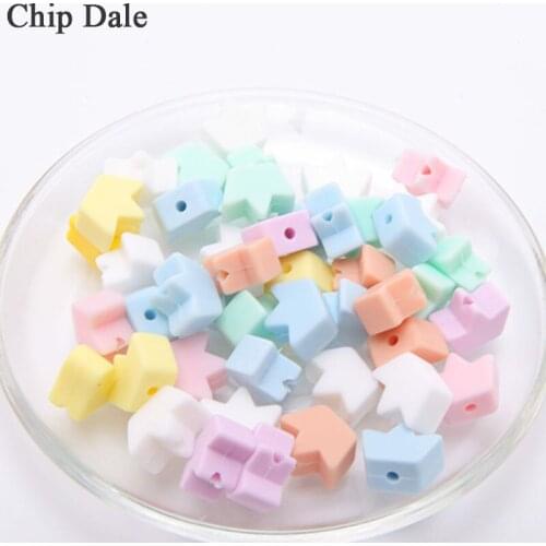 Chip Dale 30pcs Mini Crown Silicone Beads Baby Teething Diy Chain Necklace Food Grade Baby Teethers Gifts