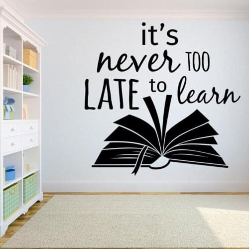 Book Kids Vinyl Wall Decal School Education Quote Reading Room Library Wall Stickers Bookstore Decoration Motivation Mural G806