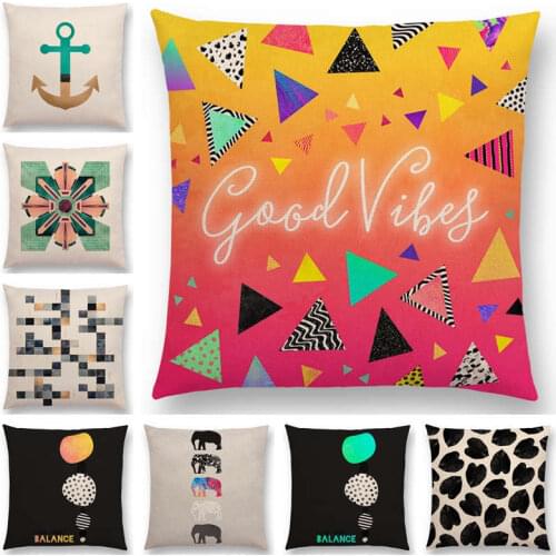 Hot Sale Interesting Patterns Beautiful Geometric Shapes Decorative Letters Gorgeous Stripes Texture Cushion Cover Pillow Case