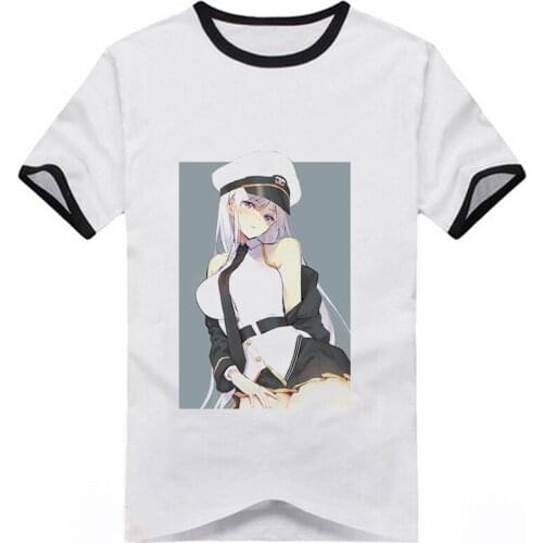Anime Azur Lane Tshirt cosplay costume Eagle Union USS Enterprise Men Women Casual tshirt short sleeve print Tee