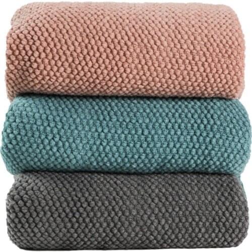 Chunky Knit Blanket Grey Nordic Waffle Plaid Sofa Throw Blankets Office Travel Tapestry Bedspread Bed Sofa Cover Home Textile
