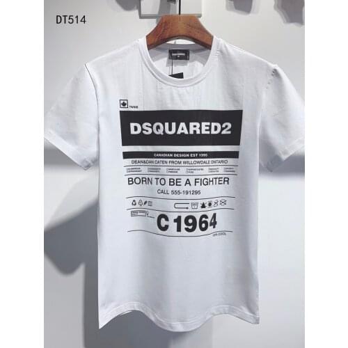 Summer New Dsquared2 high Street tees Round Neck Short-Sleeved T-shirt Cotton Locomotive Letter Print Casual Men/Women Tees