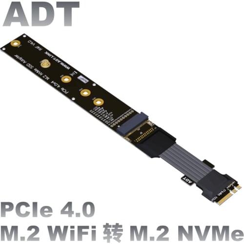 M.2 WiFi A.E key To M.2 NVMe SSD Extension Cable extender Adapter PCIe4.0 x1 full speed
