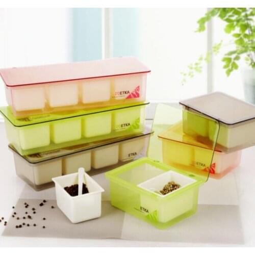 Flip Multicellular Plastic Salt And Pepper Set Seasoning Box Spice Containers Kitchen Storage Containers