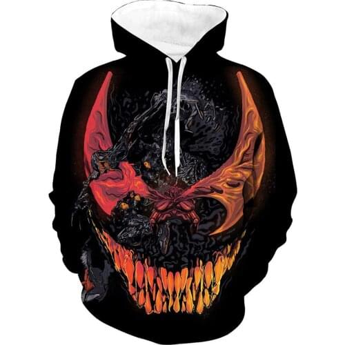 2021 Mens 3D Hoodies Casual Black venom Long Sleeve Sweatshirt Fashion Top Male Pullover Hip Hop Streetwear Autumn New Releases