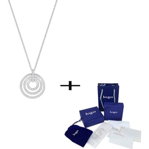 New Round Crystal Pendant Necklace Lady Temperament Romantic Luxury Jewelry Valentine Fashion Gift