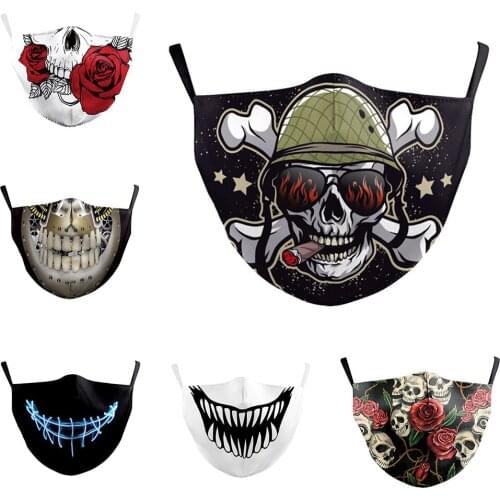 NEW Funny Skull Clown Zombie Mouth Cosplay Womens Men Masks Face Protection Dustproof Cycling Breathable Halloween Adult Mask