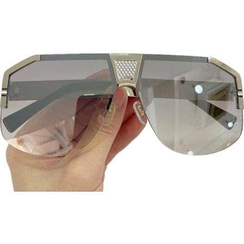 New Fashion One Piece Sunglasses Women Luxury Brand Designer Oversized Mirror Square Sun Glasses For Female UV400