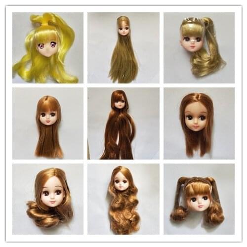 Rare Limited Edition Licca Doll Toy Head Original Cartoon Doll Head Girls Boys DIY Dressing Hair Toys Collection Cute Doll Head