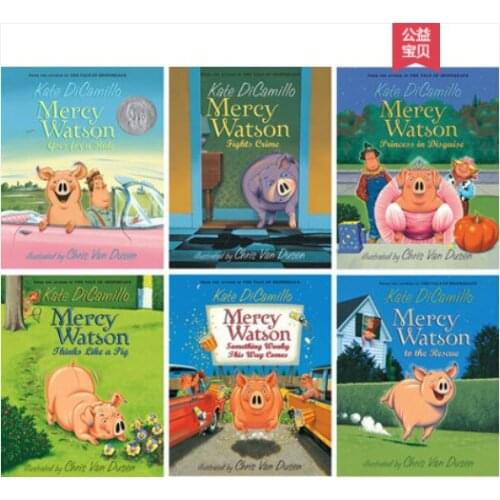 6-12 years old 6 book/set Mercy Watson Kate DiCamillo English story Picture books Early education book Childrens Novels