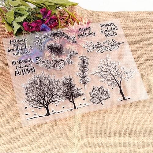 22.5*17CM Forest Transparent Clear Stamps / Silicone Seals Roller Stamp for DIY scrapbooking photo album/Card Making