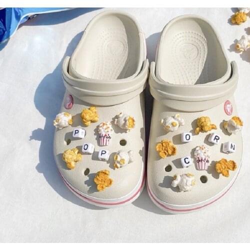 Cute Popcorn Bundle Croc Charms Designer Fashion High Quality Croc Accessories Luxury All-match Clogs Shoe Buckle 2021 Hot Sale